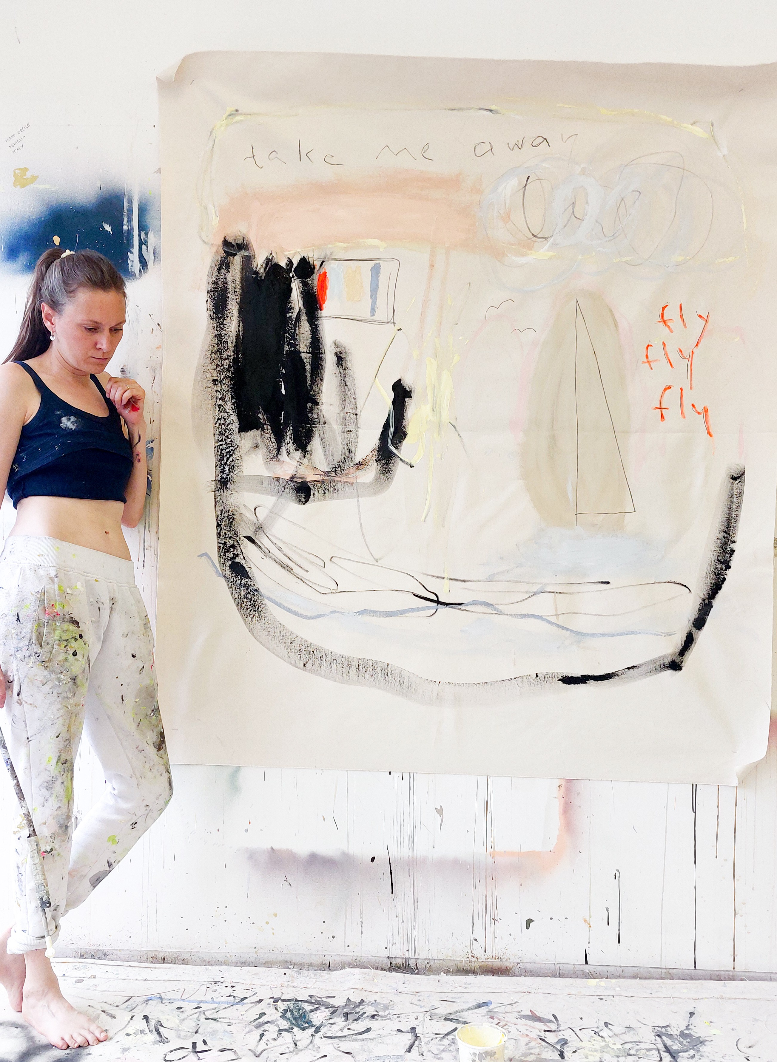 Blanka Morikawa working in her studio